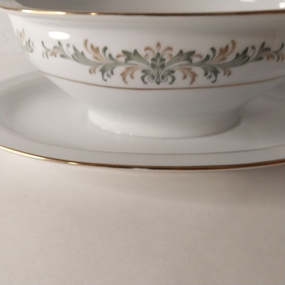 Noritake BARCELONA 6673‎ Gravy Boat Attached Base Gold Trim Discontinued - Picture 6 of 10